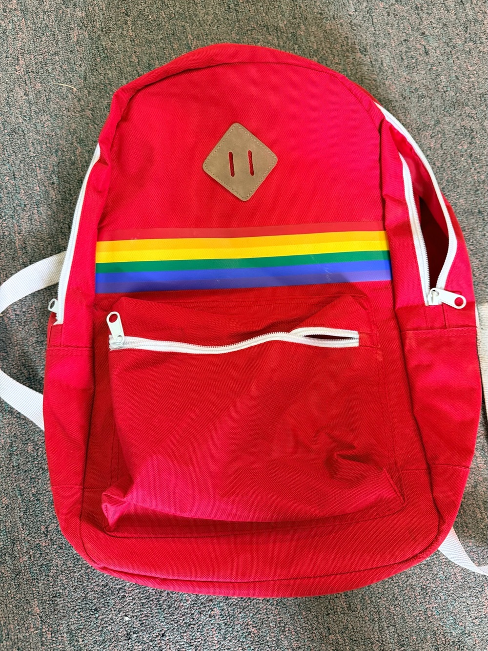 Red Rainbow Stripe Backpack -  Women Bags Backpacks